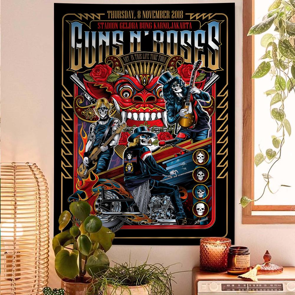 GGuns NN RRoses RRock Band Hanging Bohemian Tapestry Bohemian Wall Tapestries Mandala Cheap Hippie Wall Hanging