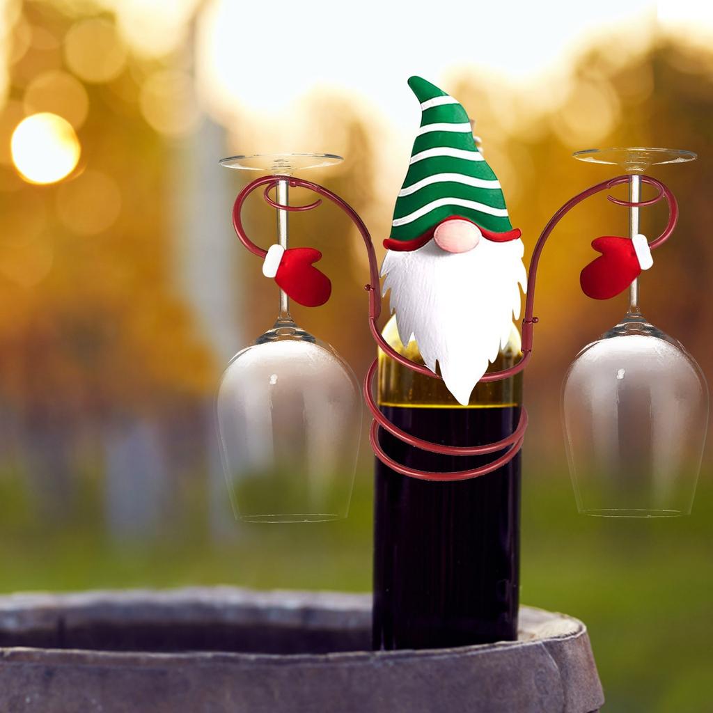 Holiday Wine Bottle Holders Christmas Theme Organizer Rack Festival Home Desktop Dwarf Decoration