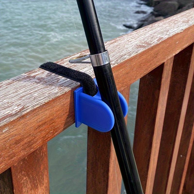 1pc U-Shaped Fishing Rod Holders with Adjustable Straps & Non-Slip Rubber Grips Secure Boat Rail Mount for Saltwater/Freshwater Fishing Gear