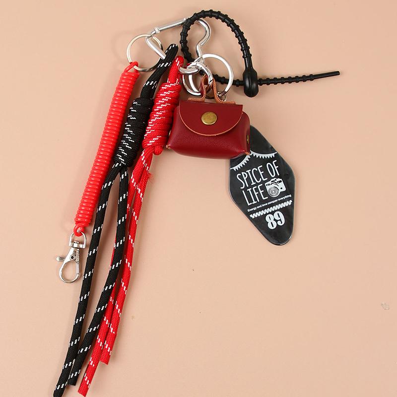 

Женский рюкзак, подвеска для сумки, аксессуары, милая мини-подвеска для сумки, маленькая нейлоновая веревка, ручная работа, подвеска для сумки one size красный