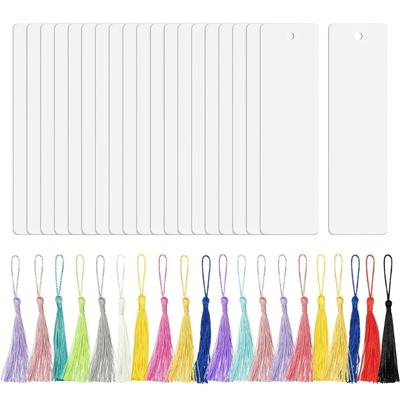 Heat Transferable Double Sided Bookmark Kits with Colorful Tassels Reading Accessories Handmade Gift for Readers