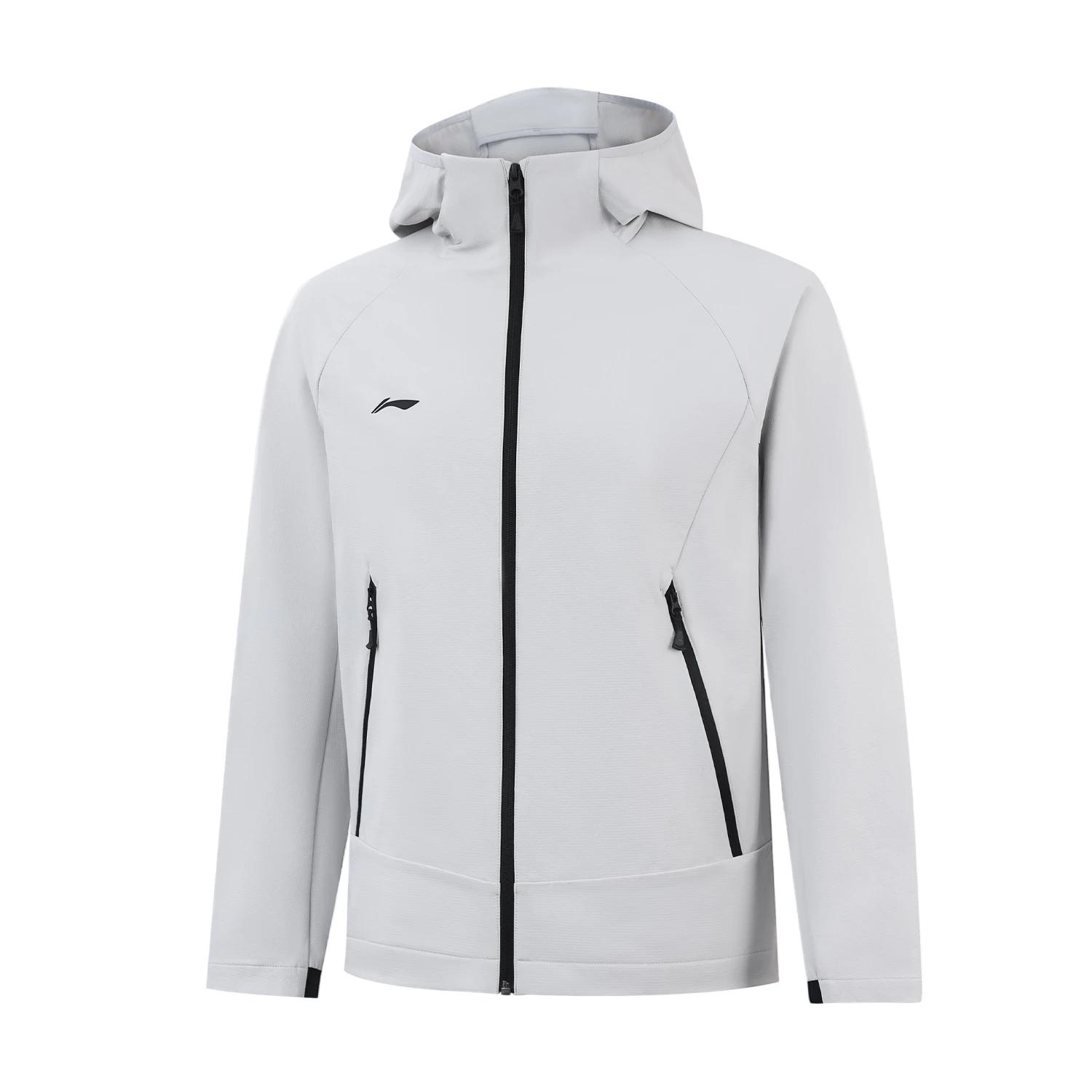 Li Ning Trench Coats Men s Calm Gray Hooded Moderate Other AFDVF91-7 3XL