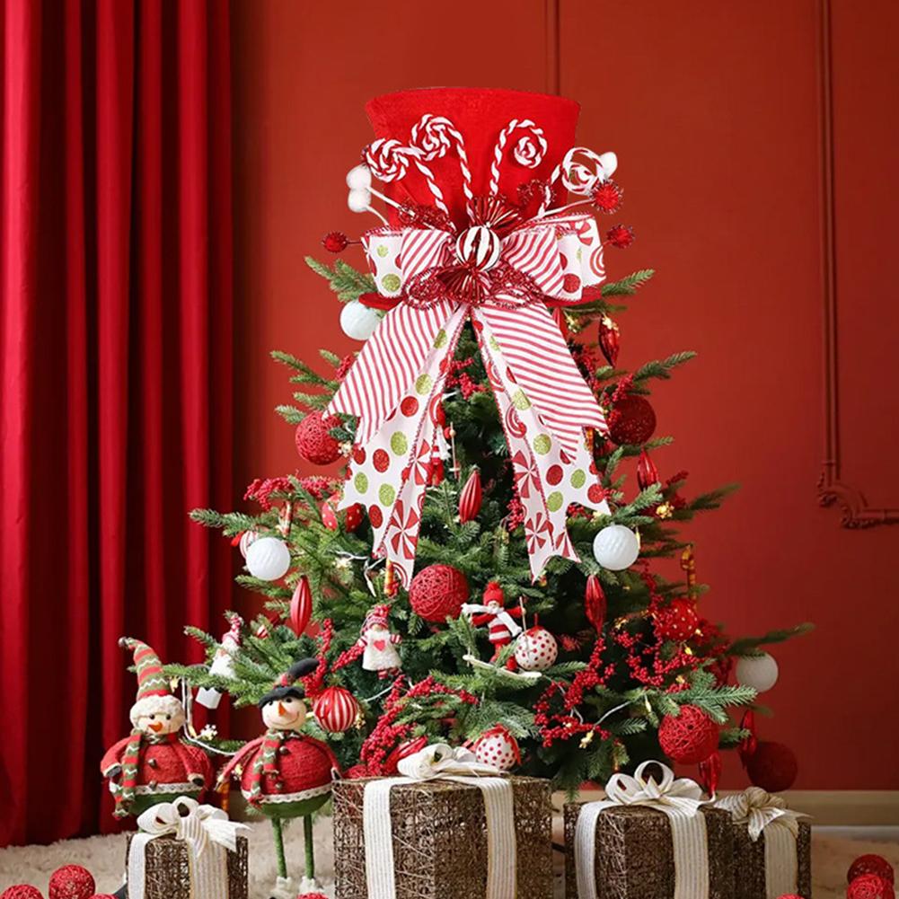 

Christmas Celebration Foldable Hat Unique Decor Cute Bow Ribbons Great Holiday Centerpiece Sturdy Cloth Material China Mainland