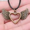 Love Heart Angel Peace Dove Pendant Antique Bronze Metal Bridesmaid Choker Necklace New Arrival Gift