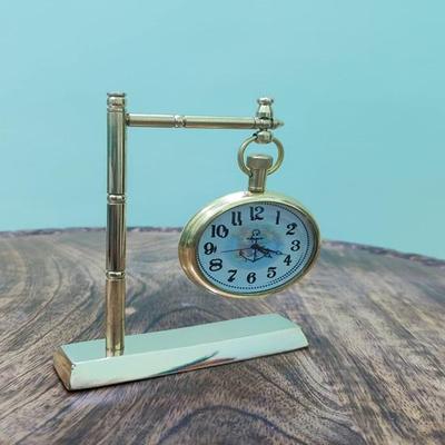 Krásne ručne vyrobené vintage starožitné mosadzné závesné stolové hodiny so stojanom pre domácnosť