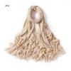 % rayon pleated solid color human cotton two-end beard bag headscarf female, new breathable soft scarf