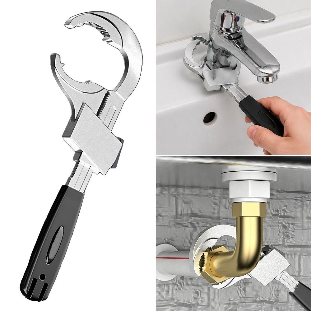 Aluminium Alloy Adjustable Wrench Adjustable Design Bathroom Wrench Sink Spanner  Bathroom Repair
