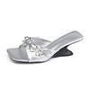 Summer New High-heeled Cool Slippers Women's High-end Thick-heeled Sandals Women's Summer Versatile Wedge Heels Women's Shoes Are Not Tired