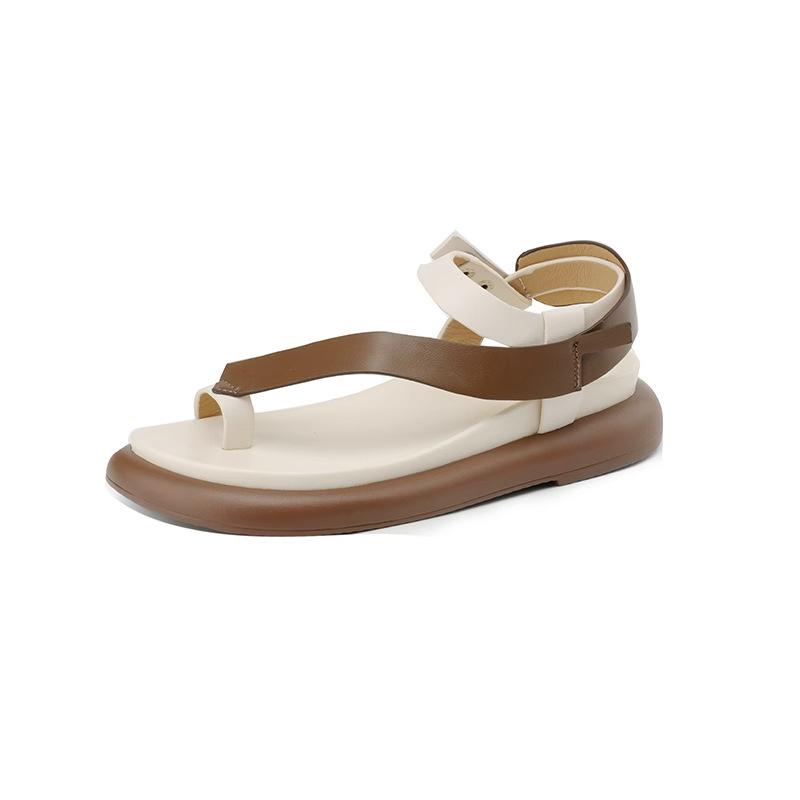 Fashion New Set of Toe Cool Slippers Women's Summer Wear Celebrities Ins Flat Roman Word Toe Shoes Gladiator Sandals