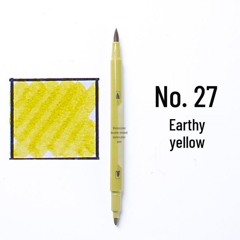 Large Capacity Double-Ended Watercolor Marker - Blue, Yellow, Black