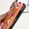 Matte Leather Texture TPU Soft Phone Case For iPhone 16 Pro Max 15 Pro 14 13 12 11 Floral Print Slim Shockproof Bumper Cover