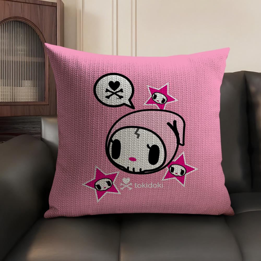 Japan Tokidoki Creative Pillow Case Natural Linen Organic Fabric Double-Sided Printing Sofa Home Decor Gift Cushion Cover