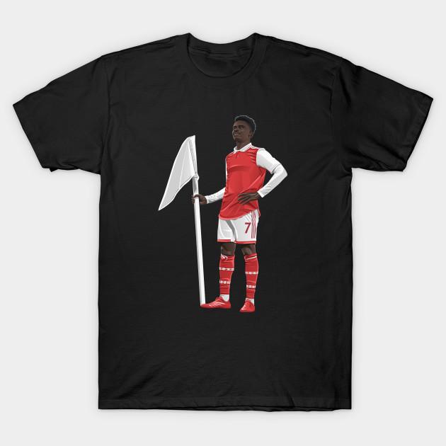 Men Black Print T-shirt Bukayo Saka Arsenal No-Cut Transfer Paper Print Cotton Tshirt XL чёрный