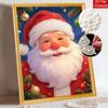 Frameless Pearl Bead Art Kit Santa Claus DIY Shiny Canvas Painting Creative Gift for Craft Lovers Home Wall Decor