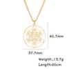 Dawapara Metatron's Cube Symbol Medal Necklace Stainless Steel Sacred Geometry Spiritual Protection Talisman Pendant