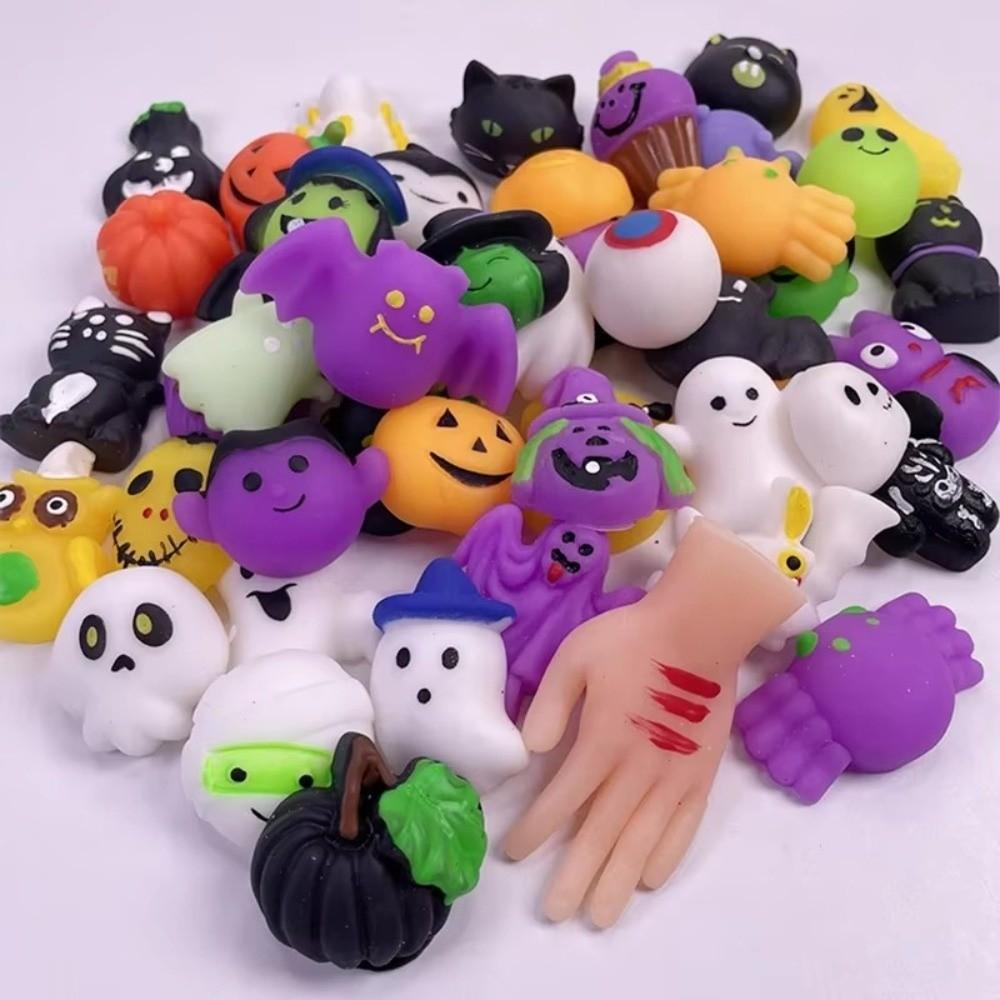 24/36Pcs/Set Mini Ghost Squishy Toy Random Realistic Pumpkin Pinch TPR Fidget Toy Set Party Favor