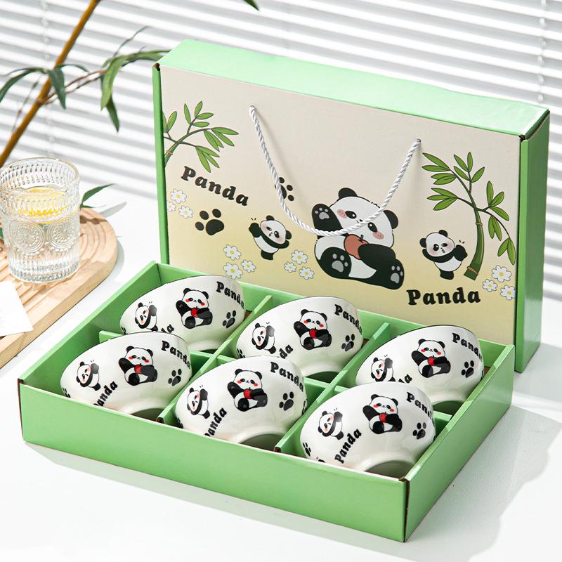 Retro Vintage Ceramic Dinnerware Set: Bowls, Plates, Dishes, Chopsticks in Gift Box - Sophisticated Small Souvenir.