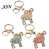 Rhinestone Goat Charm Golden Plated Keychain, Animal Shaped Zodiac Key Ring Metal Keyring Pendant, Handbags Backpack Decorative Accessories Pendant