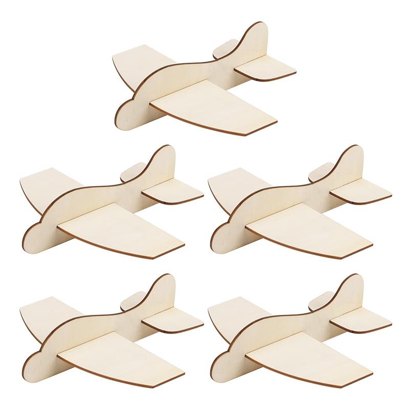 1-5Pcs Wooden Blank Airplane DIY Crafts Kids Painting Toy Birthday Party Favors Christmas Gift Unfinished Wood Plane Model