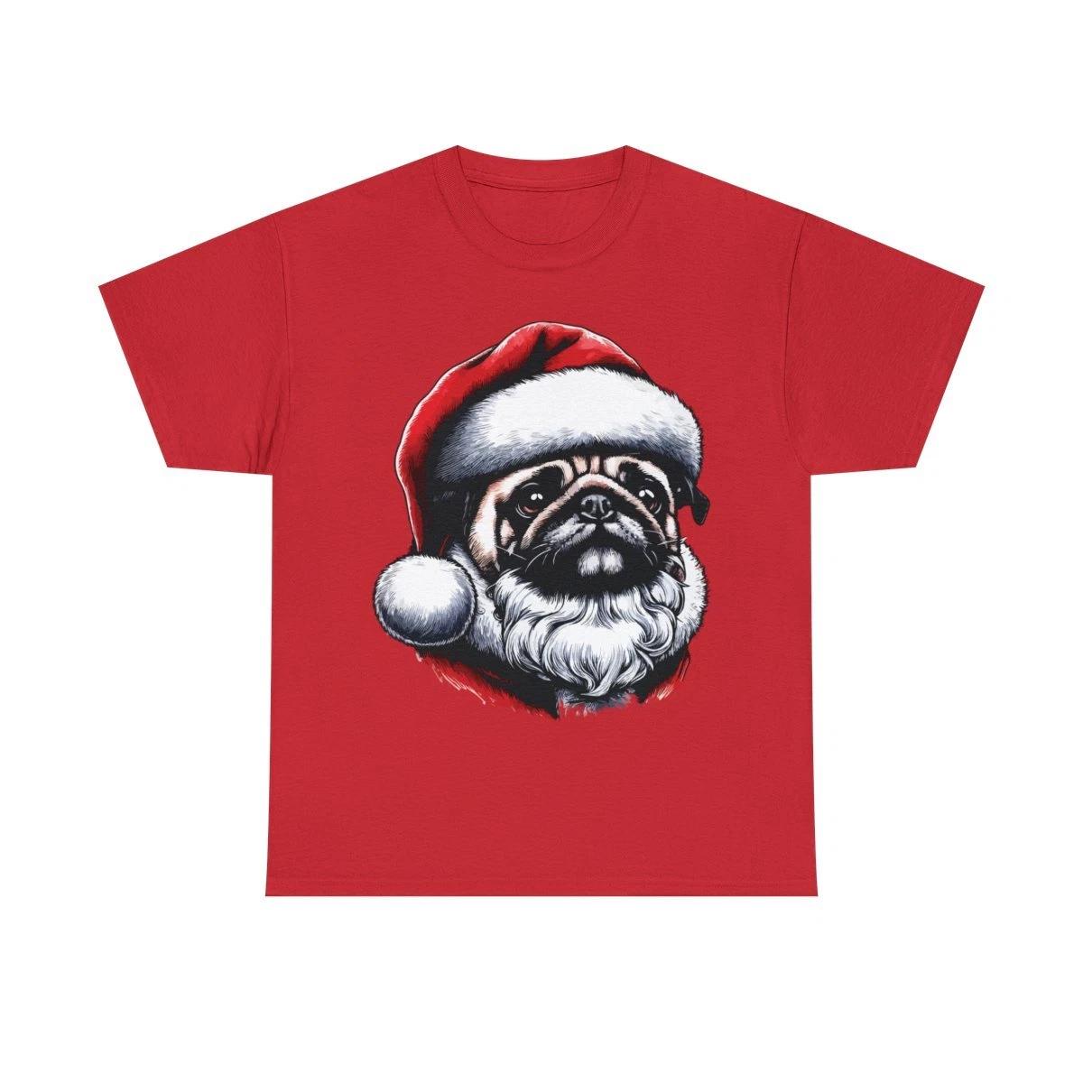 Christmas Santa Pug Graphic Tee Shirt 2XL