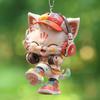 Acrylic Cat Car Pendant Car Mirror Hang Cat Wearing Headphone Ornament 2D Acrylic Pendant For Christmas Tree Bag Car Rearview