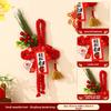 New Red Horse Pendant Auspicious Flower Pendant Living Room Porch Decoration Happy New Year Home Decoration Ornaments
