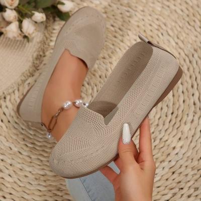 Large Size Single Shoes Autumn New Fly-woven Mesh Surface Shallow Mouth One Pedal Lazy Flat Bottom Casual Women's Shoes Tide
