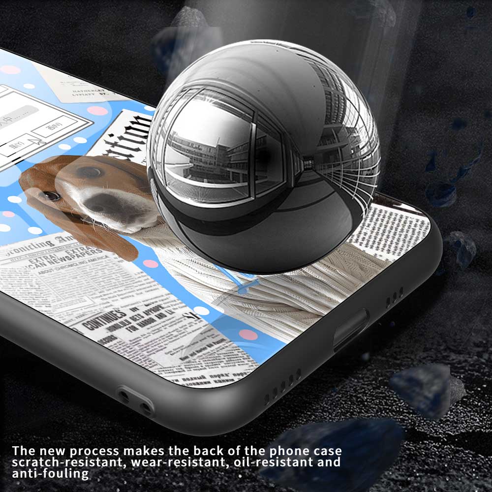 For iPhone 17 Case TPU PC Tempered Glass Pattern Printing Anti Drop Phone Back Cover
