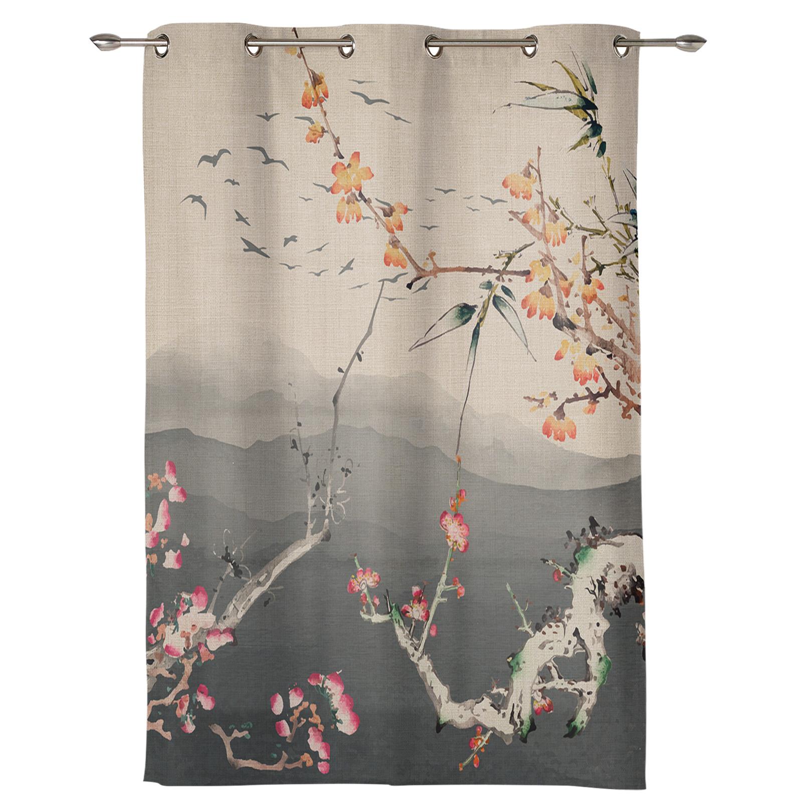 

Цветы, бабочка, стрекоза, оконные шторы, домашний декор, гостиная, кухня, панельные шторы для спальни 135W x 60H(cm)