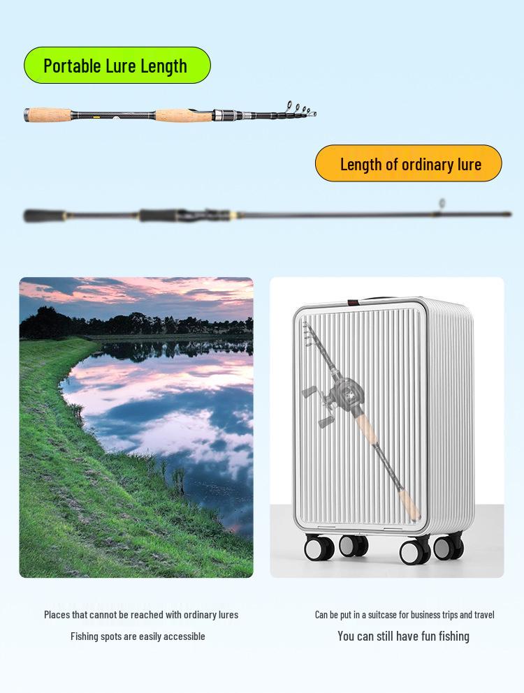 Portable Mini Telescopic Lure Rod: Japanese & Korean Design, Hard Smooth Float, Short Casting Section E18