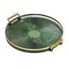 Nordic Style Serving Tray with Handles Round Vanity Tray for Office Living Room