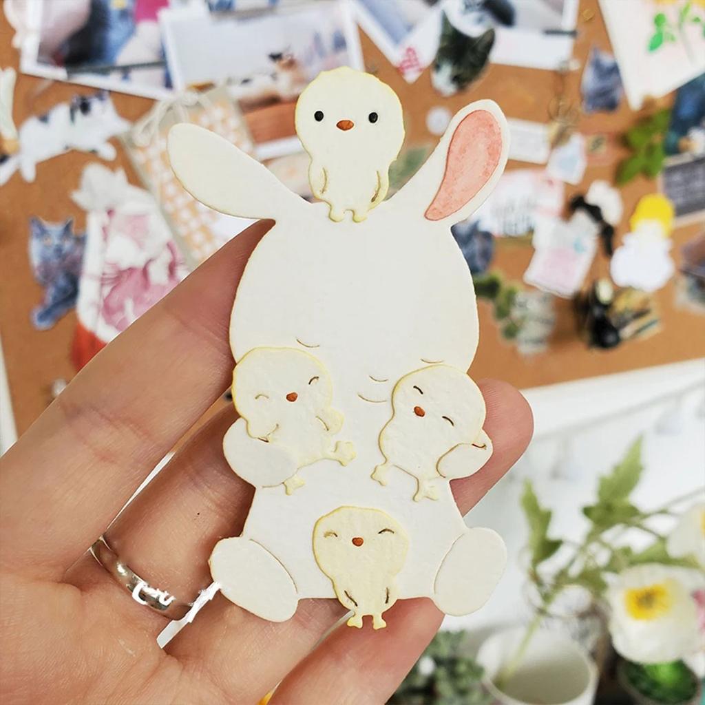 Zvířecí Králíci Tvarové Vyřezávací Šablony Scrapbooking Šablony na Vyřezávání Uhlíková Ocel Vyřezávací Šablony pro Scrapbooking Výrobu Pohlednic