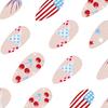 24 Pcs Medium Almond Press On Nail 4th of July False Nail Independence Day Acrylic Nail Flag Day Stick On Nail
