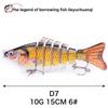 7 10cm Multi-section Bait Plastic Hard Bait Fake Bait Simulation Bionic Freshwater Luya Bait