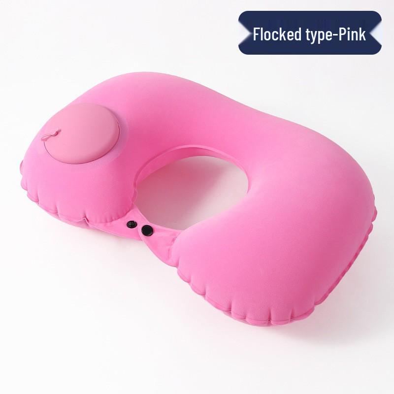 Available: Press-Type Inflatable U-Shaped Travel Neck Pillow for Airplanes and Lunch Breaks.