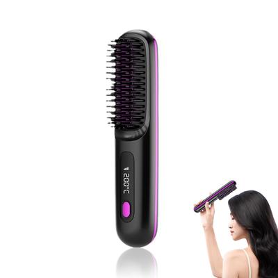 Aninako Sem Fio Calor LCD 3 Temperaturas Cerâmica USB Rápido Cabelo Presente Perfeito para e Outras Ocasiões Escova, Chapinha, Antiestático, Display,