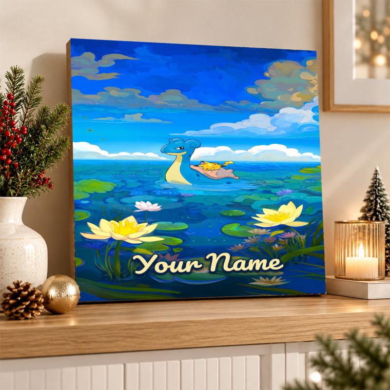 Lapras Custom Name Diamond Painting Personalized 5D Full Drill DIY Diamond Art Home Decor