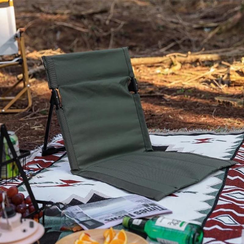 Outdoor Lounge Chair,Beach Garden Lazy Chair Backrest Cushion,Lounge Chair Camping Picnic Travel Folding Back Chair