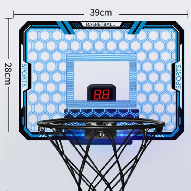 Elektronische Anzeigetafel Basketball Körbe Wandmontiert Faltbar LED-Lichter Set Inklusive Ballpumpe Für Verschiedene Altersgruppen