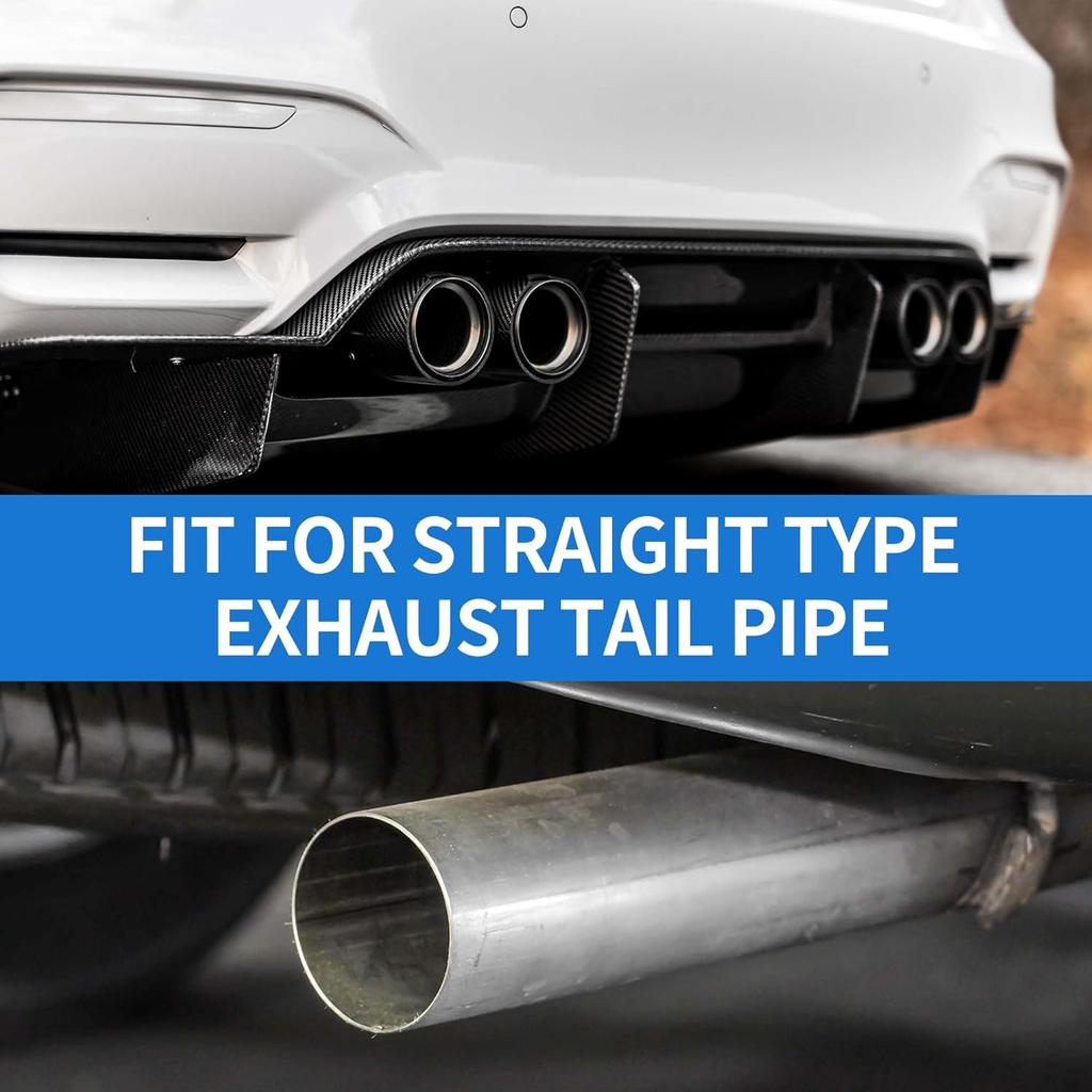 Slant Dual Exhaust Tip, 2.4" Inlet 4.9" Outlet 6.7" Length Tailpipe Universal for Car Bolt on Stainless Steel Burnt Blue