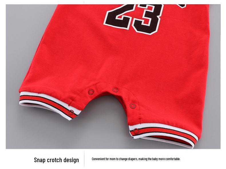 Summer Sleeveless Baby Basketball Romper - Newborn Boy Crawling Onesie