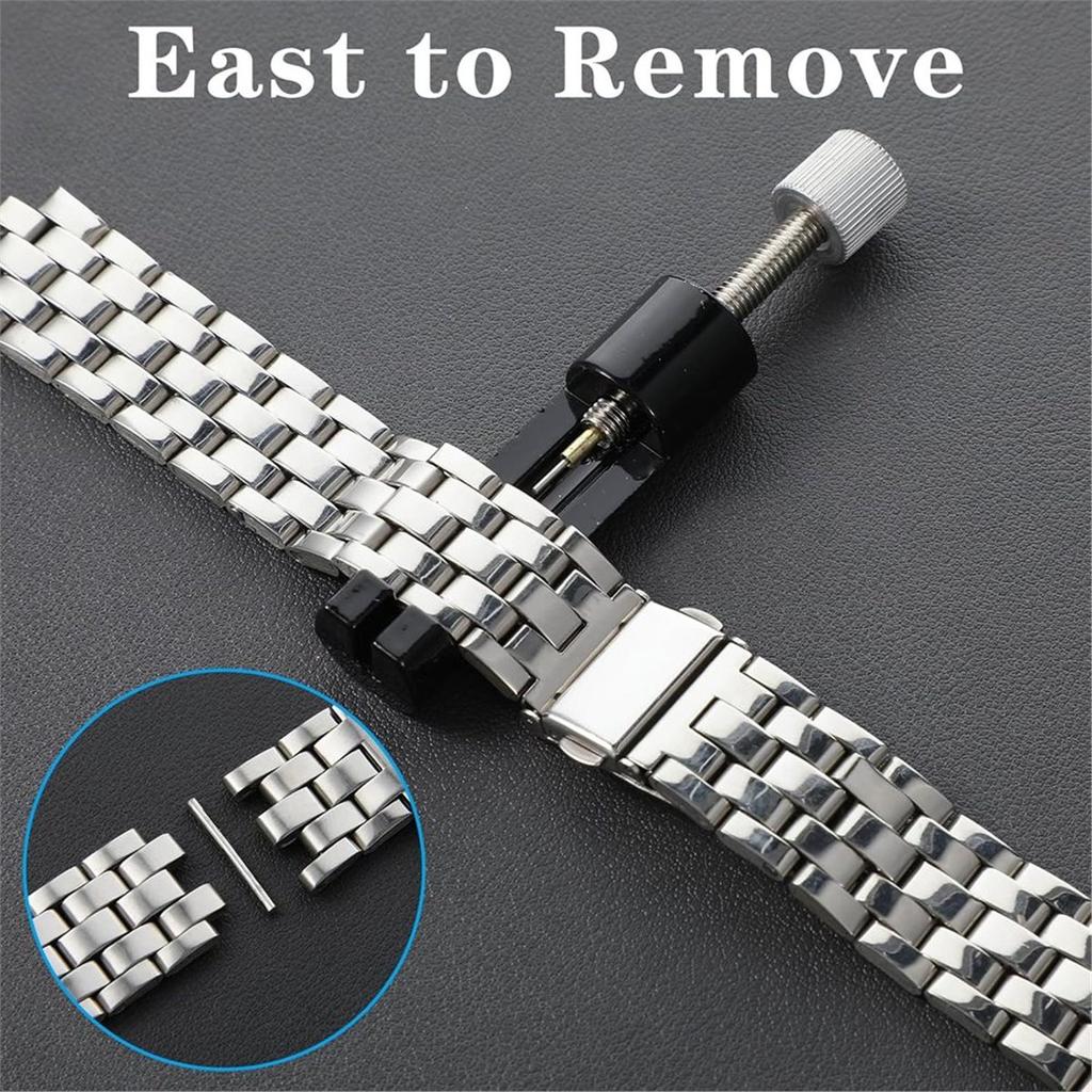 Kit di rimozione maglie per orologi da 3 pezzi, Strumenti per regolare e sostituire i braccialetti, Estrattore per perni per dimensionare cinturini, Regolatore per orologi