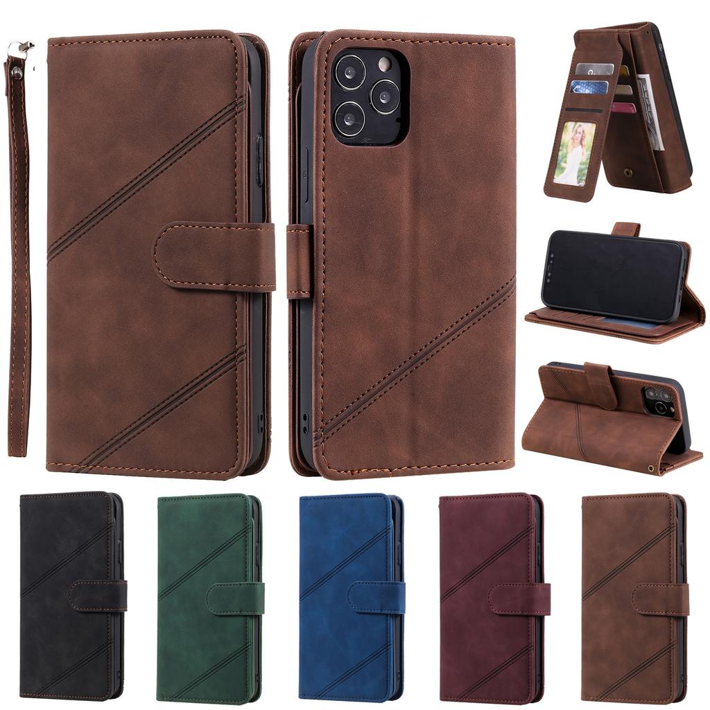 Suitable for iPhone13 mobile phone leather case 12Pro retro matte retro nine-card wallet case XsMax