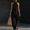 Women's Fashion Sleeveless Loose-Fitting Off-the-Shoulder Casual Two-Piece Set