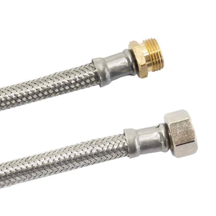 Flexible Inox DN8, Tuyau Blindé 3/8", Acier Inoxydable, Certifié DVGW
