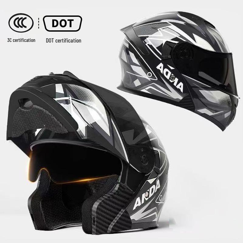DOT Certified Flip-Up Full Face Motorcycle Helmet for All-Season Safety