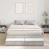 Storage Bed Frame Concrete Grey 150 cm Particleboard