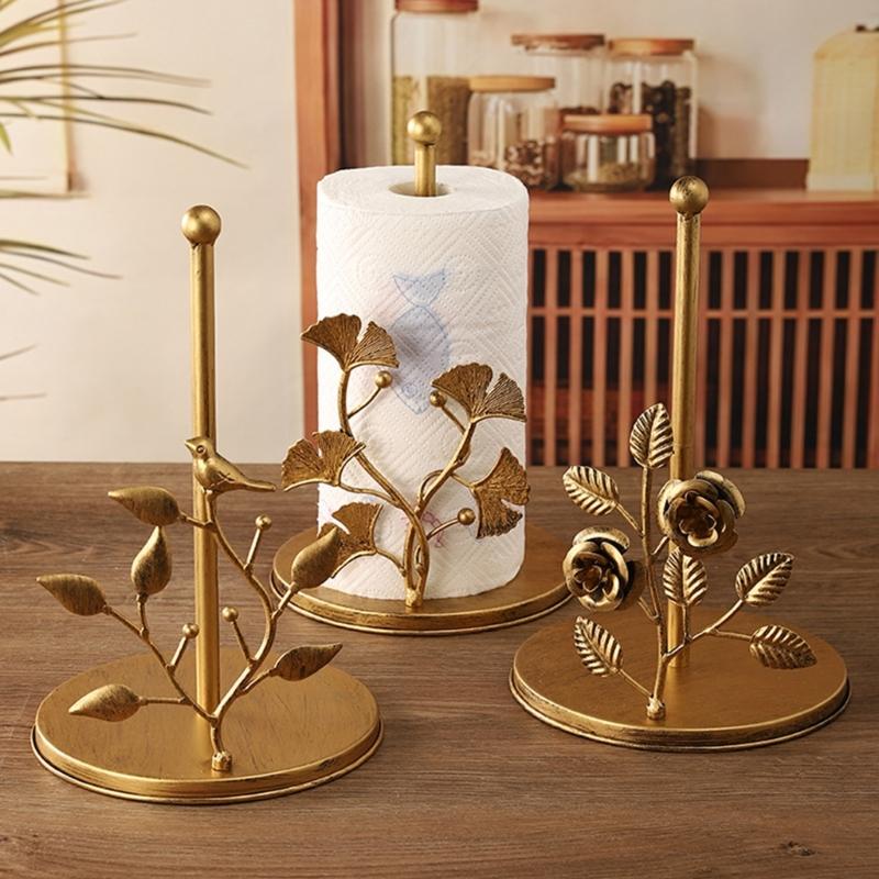 Modern Iron Tissue Holder Freestanding Towel Brackets Not Installation Required Easy Assembly Rusts Proof for Home Decors