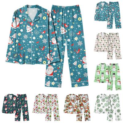 Women's Casual Fashion Christmas Print Long-Sleeve Top And Pants Homewear Set