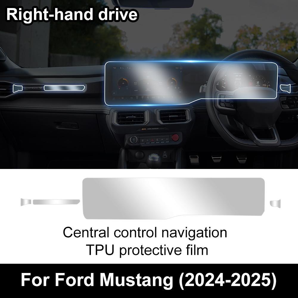 TPU for Ford Mustang 2024 2025 Central Control Navigation Screen Protection Film Interior Sticker Anti-scratch Accessories Decor